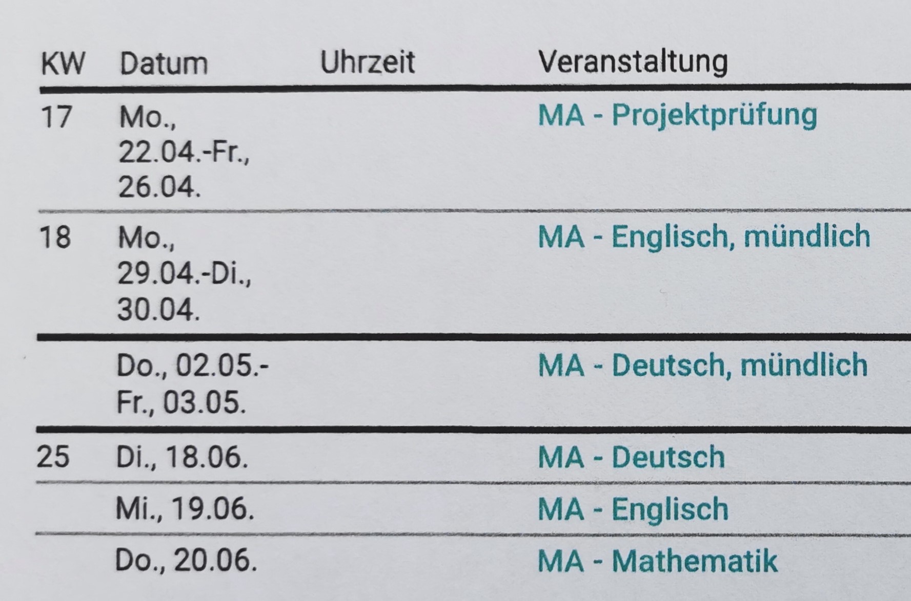  Prüfungstermine 2024 – Mittelschule Hengersberg Illustration 
